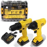 KIT PARAFUSADEIRA DE IMPACTO + FURADEIRA DCK201C2-BR DEWALT